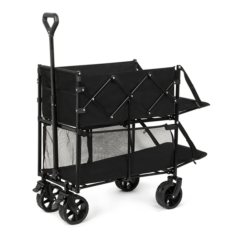 Carrito de carga trasera de dos pisos para exteriores